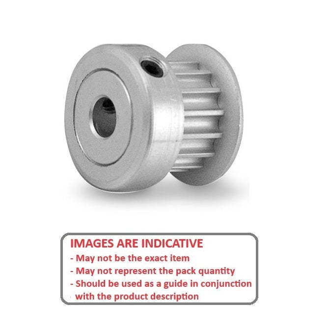 1125032 | P-MXL-021-064FH-AL-G-064 --- Inch Timing Pulleys - 21 tooth - 6.4x6.35 mm 2.032mm Pitch MXL - Aluminium Pulley