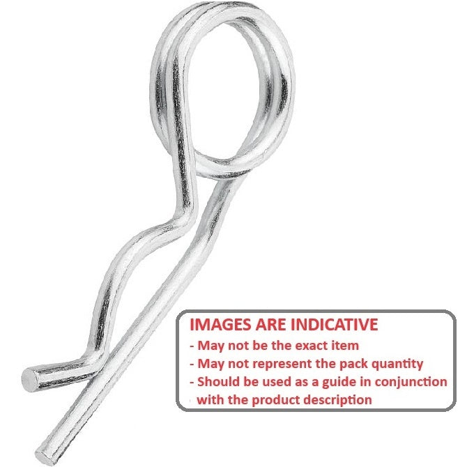 1046354 | RCL-030-073-ZD (2 Pcs) --- Double Coil R Clips - 3x73 mm - Zinc Plated Clip
