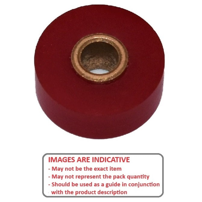 1111196 | RR1005RS --- Idler with Bearing Rollers - 15.88x6.375x7.94 mm Urethane With Plain Sintered Bearing - Polyurethane Roller
