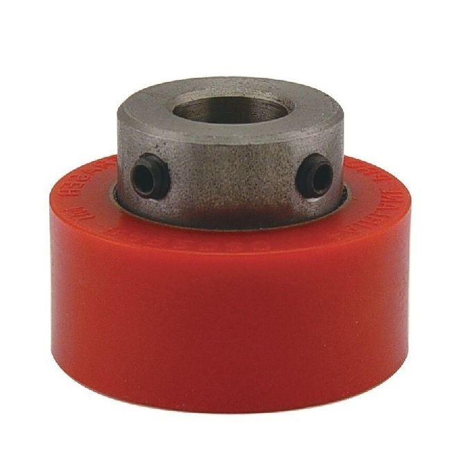 1189948 | RR-382RS (Each) --- Solid Shaft Mount Rollers - 101.6x23.37 - 15.90 - 16.03 Coloured Urethane - Urethane Roller