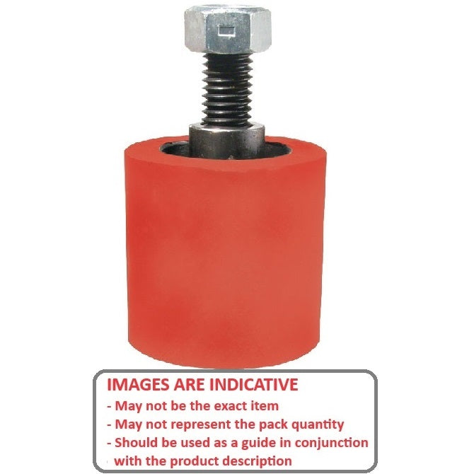 1161339 | RR-144RS --- Solid Stud Mount Rollers - 50.8x49.28 mm - 1/2-13 UNC - 12.7mm - Coloured Urethane - Urethane Roller