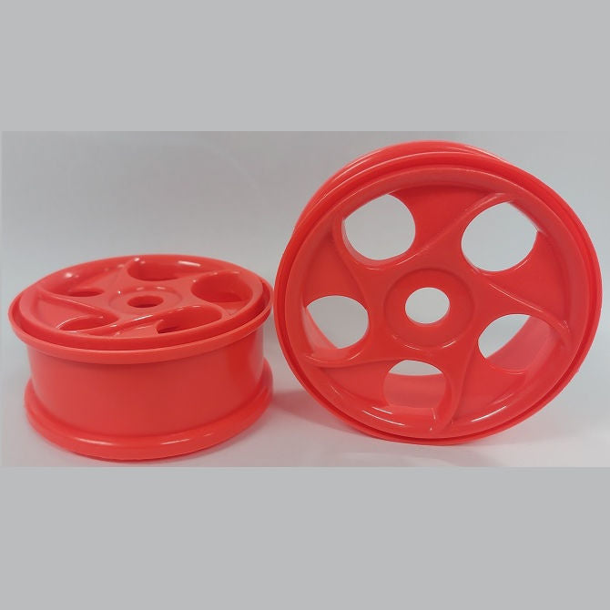1224955 | RM-8O-080-O-5H (2 Pcs) --- RC Car Rims Hobby - Rim Colour Fluro Orange 5 Spiral Spoke Eighth Scale - Aluminium Rim
