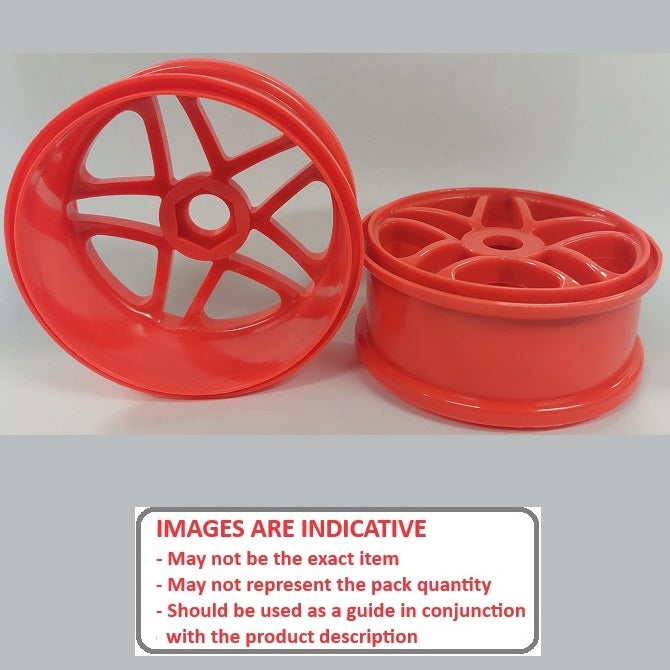 1224959 | RM-8O-080-R-5T (2 Pcs) --- RC Car Rims Hobby - Rim Colour Red 5 Split Spoke Eighth Scale - Plastic Rim