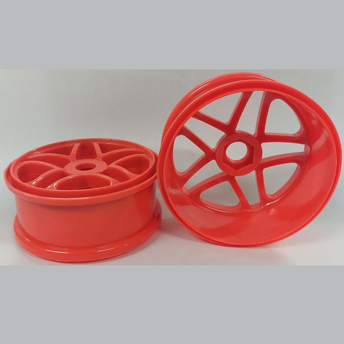 1224959 | RM-8O-080-R-5T (2 Pcs) --- RC Car Rims Hobby - Rim Colour Red 5 Split Spoke Eighth Scale - Plastic Rim