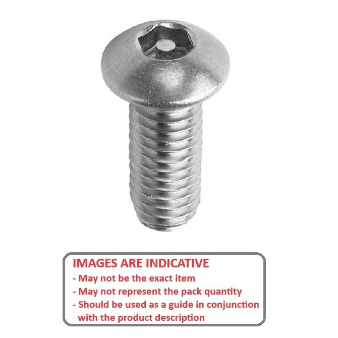 1045362 | SCS0300-012-B-SK-S4 (6 Pcs) --- Security Screws - M3 - 3x0.5mm - 12 mm - 304 Stainless Button Screw