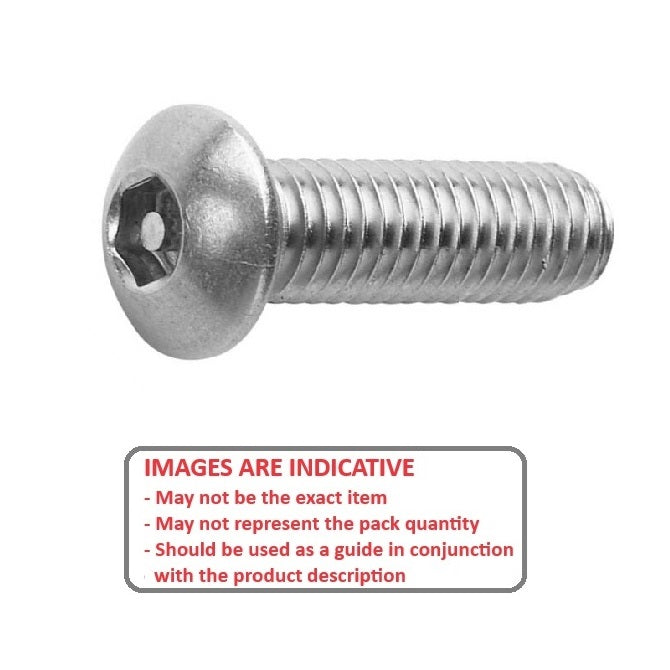1062022 | SCS0500-016-B-SK-S4 (5 Pcs) --- Security Screws - M5 - 5x0.8mm - 16 mm - 304 Stainless Button Screw