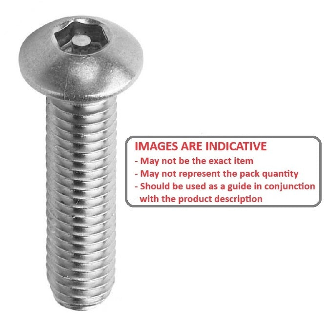 1067557 | SCS0600-025-B-SK-S4 (14 Pcs) --- Security Screws - M6 - 6x1mm - 25 mm - 304 Stainless Button Screw