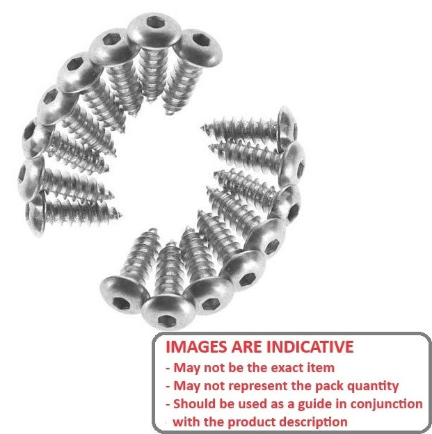 1043434 | SCT0285-019-B-SK-CZ-SM (10 Pcs) --- Button Screws - 2.85mm - 4 Gauge - 19.1 mm - Steel - Zinc Plated Socket Screw