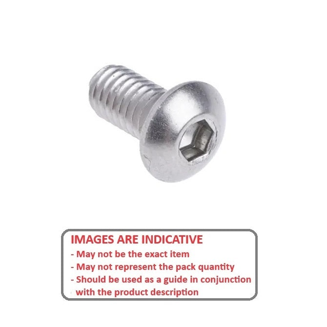 1044908 | SC030M-008-B-SK-S4 (100 Pcs) --- Button Screws - M3 - 3x0.5mm - 8 mm - 304 Stainless Socket Screw