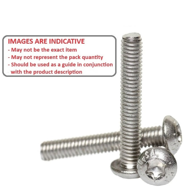 1038383 | SC019F-010-B-TX-S4 (50 Pcs) --- Button Screws - 1-72 UNF - 1.85mm - 9.5 mm - 304 Stainless Torx Screw