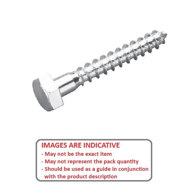 1083112 | SCT0800-040-CO-S6 (50 Pcs) --- Coach Screws - Approx Diameter M8 - 40 mm - Stainless Steel 316 Similar to A4, 18-10 Screw