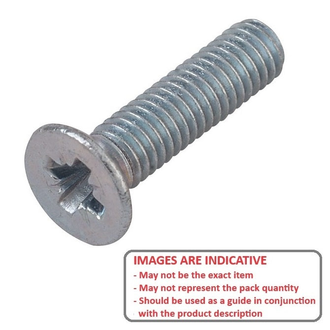 1092159 | SK100M-040-PZ-CZ (100 Pcs) --- Countersunk Screws - M10 - 10x1.5mm - 40 mm - Zinc Plated Steel Pozidrive Screw