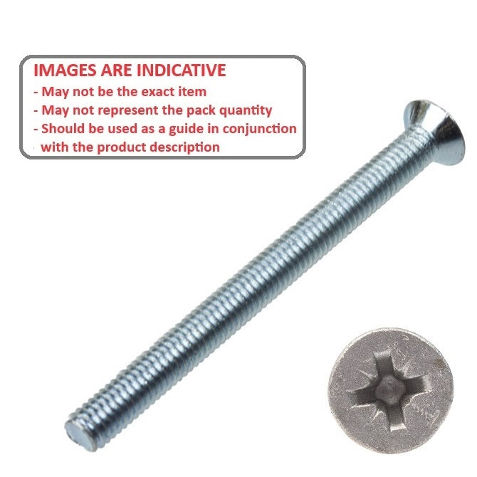 1068491 | SK060M-065-PZ-CZ (50 Pcs) --- Countersunk Screws - M6 - 6x1mm - 65 mm - Zinc Plated Steel Pozidrive Screw