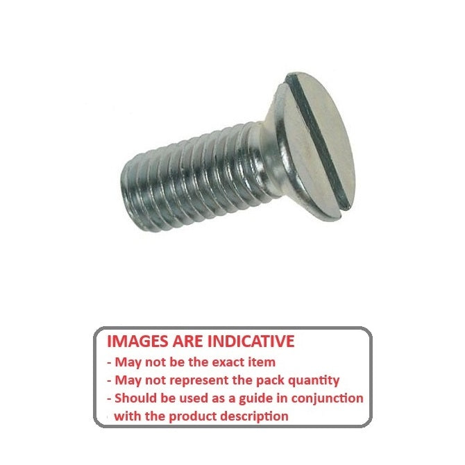 1047077 | SK032W-006-SL-CZ (10 Pcs) --- Countersunk Screws - 1/8-40 BSW - 3.175mm - 6.4 mm - Zinc Plated Steel Slotted Screw