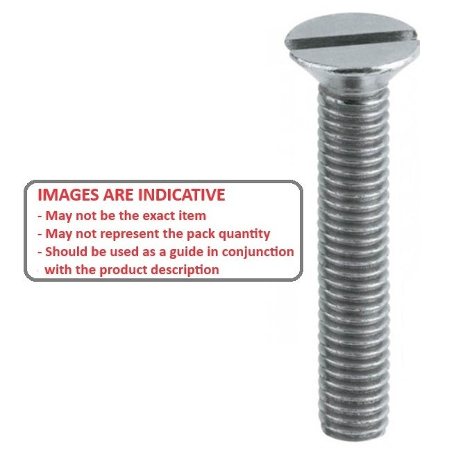 1050987 | SK039W-032-SL-CZ (10 Pcs) --- Countersunk Screws - 5/32-32 BSW - 3.969mm - 31.8 mm - Zinc Plated Steel Slotted Screw