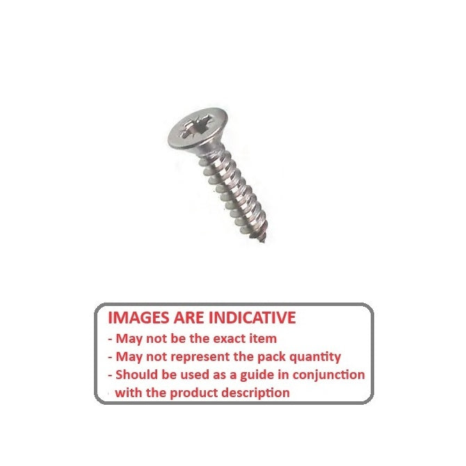 1063999 | SKT0540-016-PH-S4 (10 Pcs) --- Self Tapping Screws - 5.4x15.9 mm - 12 Countersunk - Stainless Steel 304 Similar to A2, 18-8 HRB80 Screw