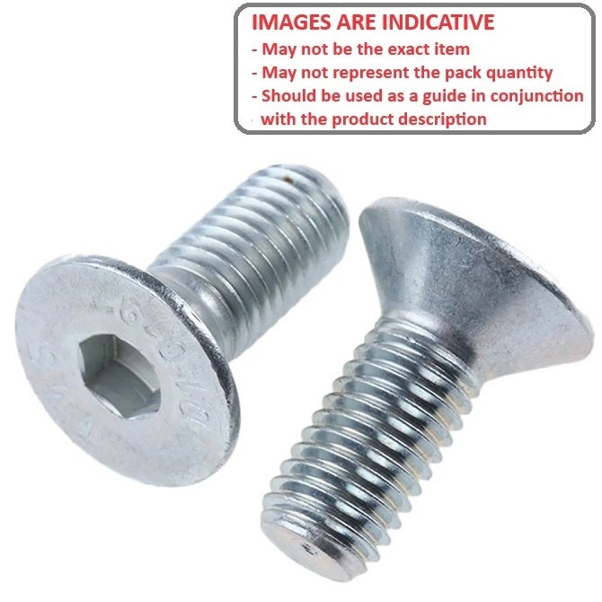 1052680 | SK040M-010-SK-CZ (100 Pcs) --- Countersunk Screws - M4 - 4x0.7mm - 10 mm - Zinc Plated Steel Socket Screw