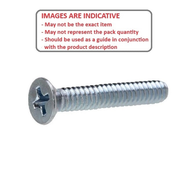 1069413 | SK064W-019-PH-CZ (100 Pcs) --- Countersunk Screws - 1/4-20 BSW - 6.35mm - 19.1 mm - Zinc Plated Steel Phillips Screw