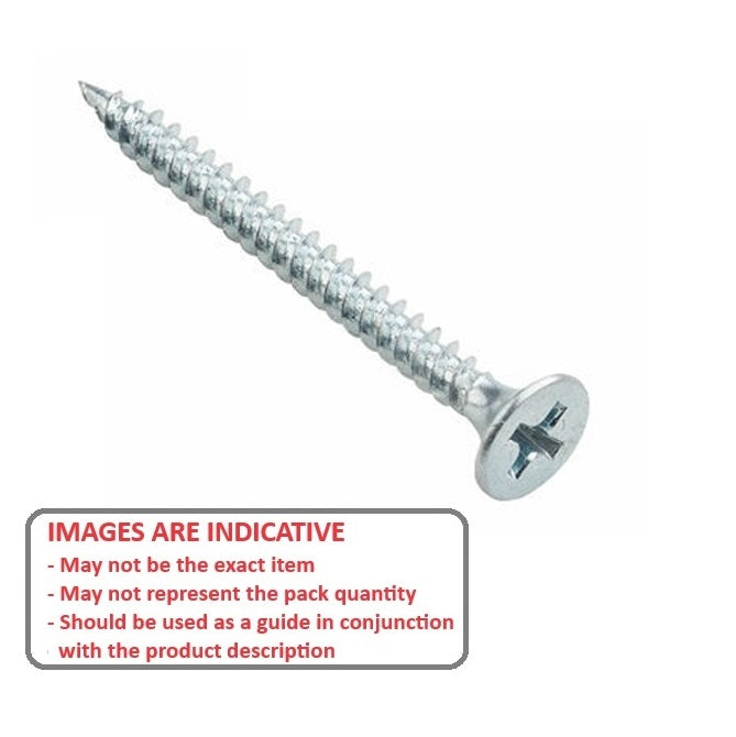 1064025 | SKT0540-038-PH-CZ (1000 Pcs) --- Self Tapping Screws - 5.4x38.1 mm - 12 Countersunk - Zinc Plated Steel Screw