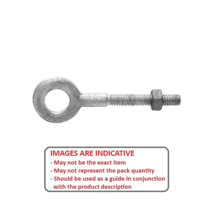 1103143 | CHE-20RS --- Partial Threaded Shank Eye Bolts - 1/2-13 UNC - 12.7mm - 152.4x25.4 mm Plain