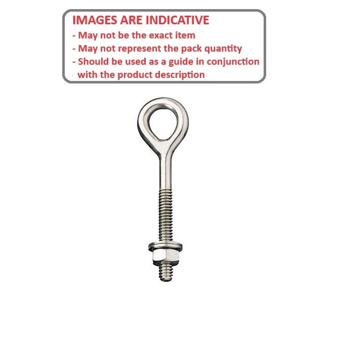 1103142 | FP-5SSRS (11 Pcs) --- Threaded Shank Eye Bolts - 1/2-13 UNC - 12.7mm - 152.4x25.4 mm Plain