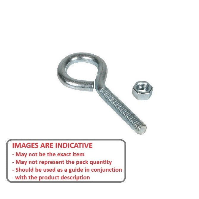 1073286 | BEB-420RS --- Bent Eye Bolts - 1/4-20 UNC - 6.35mm - 63.5x38.1 mm Steel