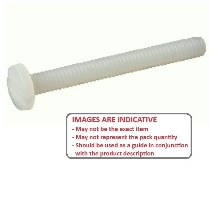 1042992 | SC028C-007-F-SL-N (50 Pcs) --- Fillister Head Screws - 4-40 UNC - 2.85mm - 7.9 mm - Nylon - Zytel 101 - Slotted Screw