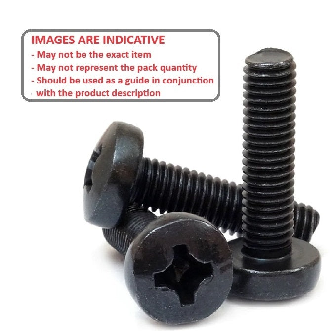1042914 | SC028C-003-P-PH-C (50 Pcs) --- Pan Head Screws - 4-40 UNC - 2.85mm - 3.2 mm - Black Oxide Steel Phillips Screw
