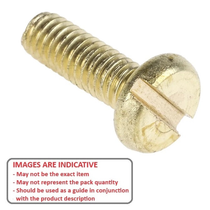 1042247 | SC025M-016-P-SL-BR (5 Pcs) --- Pan Head Screws - M2.5 - 2.5x0.45mm - 16 mm - Brass Slotted Screw