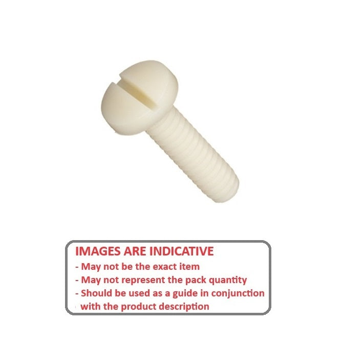 1037741 | SC015F-005-P-SL-N (50 Pcs) --- Pan Head Screws - 0-80 UNF - 1.52mm - 4.8 mm - Nylon Slotted Screw