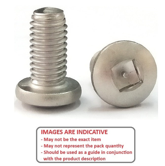 1067284 | SCS0600-020-P-PCS-CZ (50 Pcs) --- Security Screws - M6 - 6x1mm - 20 mm - Steel Case Hardened Zinc Alloy Post Combi Square Screw