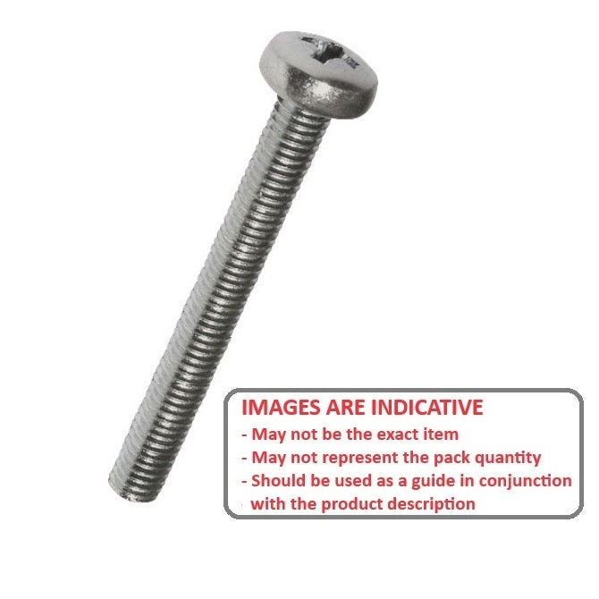 1039728 | SC020M-016-P-PH-S6 (10 Pcs) --- Pan Head Screws - M2 - 2x0.4mm - 16 mm - 316 Stainless Phillips Screw