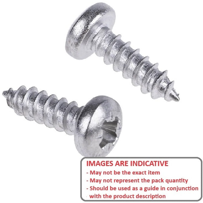 1040545 | SCT0218-006-P-PH-S4 (20 Pcs) --- Self Tapping Screws - 2.18x6.4 mm - 2 Pan Head - Stainless Steel 304 Similar to A2, 18-8 HRB80 Screw