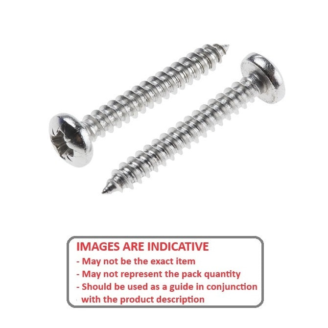 1073976 | SCT0635-076-P-PH-S6 (200 Pcs) --- Self Tapping Screws - 6.35x76.2 mm - 14 Pan Head - Stainless Steel 316 Similar to A4, 18-10 Screw