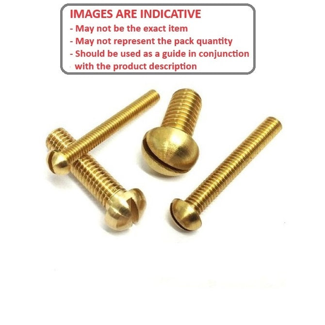 1047092 | SC032W-016-R-SL-BR (10 Pcs) --- Round Head Screws - 1/8-40 BSW - 3.175mm - 15.9 mm - Brass Slotted Screw