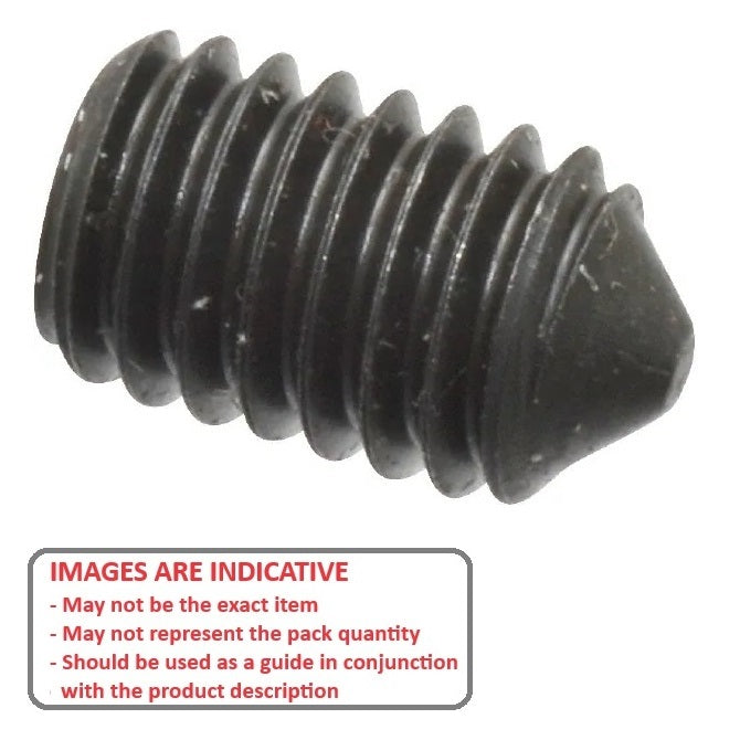 1051912 | SS040M-0060-AS-CP (5 Pcs) --- Cone Point Socket Set Screws - M4 - 4x0.7mm - 6 mm - Carbon Steel Screw