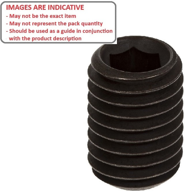 1060281 | SS050M-0050-AS-FT (5 Pcs) --- Flat Tip DIN913 Socket Set Screws - M5 - 5x0.8mm - 5 mm - Standard Cup Point Alloy Steel - Carbon Steel - Hardened Screw