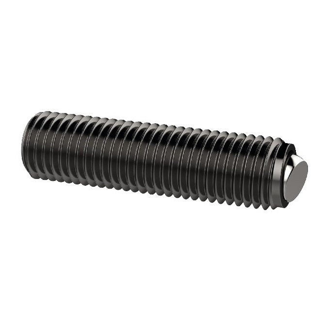 Flat Tip Aligning Socket Set Screws - M8 - 8x1.25mm - 19.2 mm - Aligning Flat Tip - Carbon Steel with 440C Stainless HRC 50-55 tip