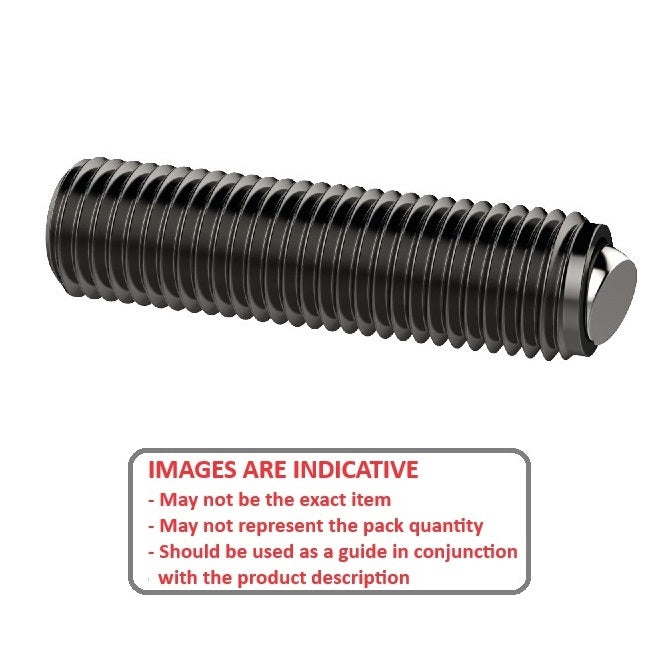 1080825 | SS080M-0192-CS-S440-FB (10 Pcs) --- Flat Tip Aligning Socket Set Screws - M8 - 8x1.25mm - 19.2 mm - Aligning Flat Tip - Carbon Steel with 440C Stainless HRC 50-55 tip Screw