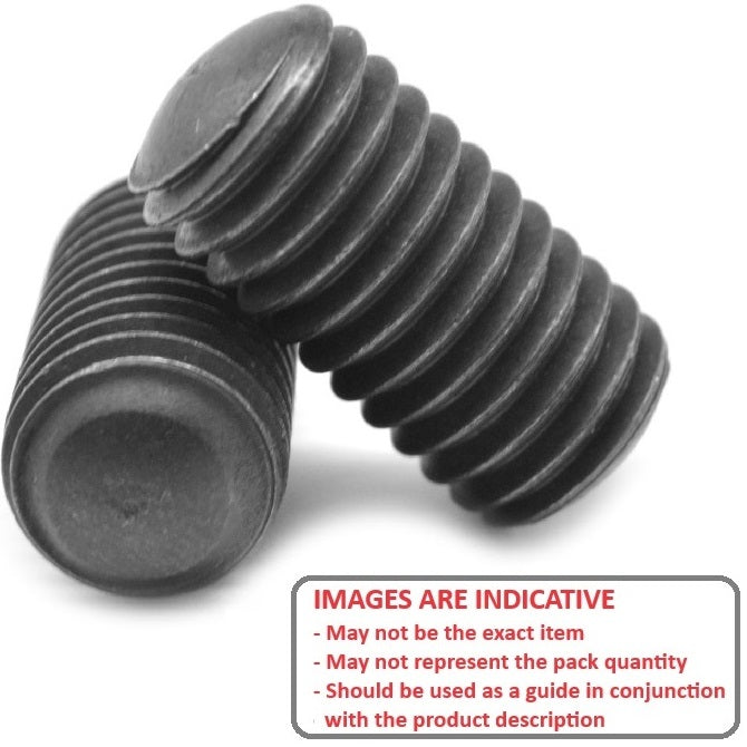 1070655 | SS064C-0095-AS-OT (100 Pcs) --- Oval Tip Socket Set Screws - 1/4-20 UNC - 6.35mm - 9.5 mm - Oval Tipped - Carbon Steel Screw