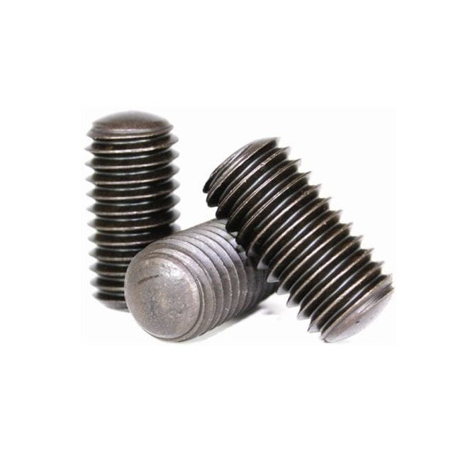 1070655 | SS064C-0095-AS-OT (100 Pcs) --- Oval Tip Socket Set Screws - 1/4-20 UNC - 6.35mm - 9.5 mm - Oval Tipped - Carbon Steel Screw