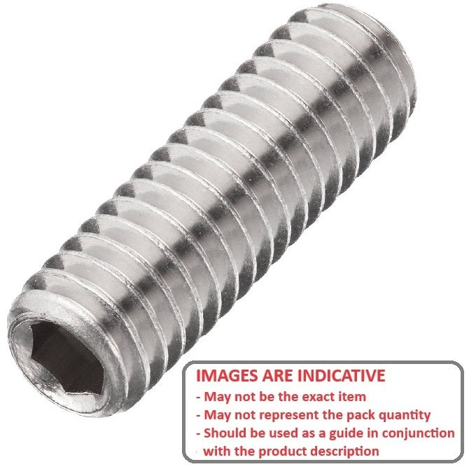1074056 | SS064F-0080-CZ (100 Pcs) --- Standard Cup Point Socket Set Screws - 1/4-28 UNF - 6.35mm - 8 mm Zinc Plated DIN916 - Carbon Steel Screw