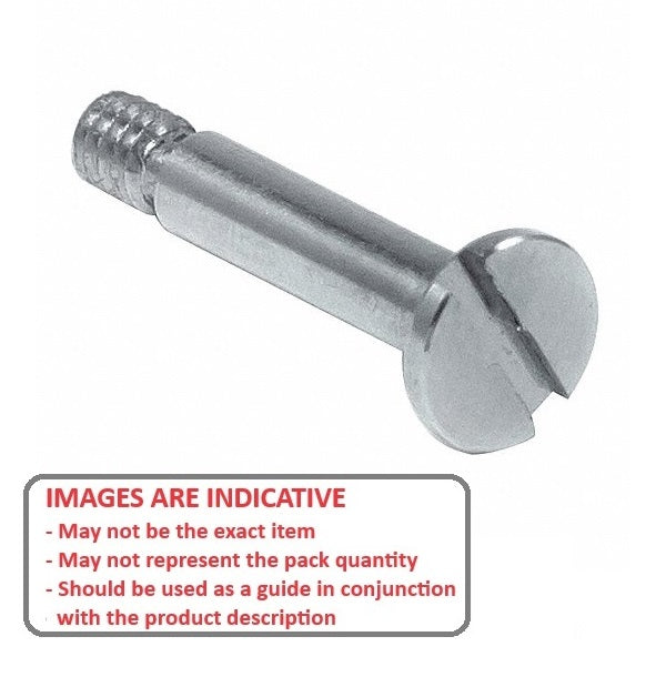 1051322 | SHLD040-004-SLL-C (5 Pcs) --- Shoulder Screws - 4x4 mm - M3x0.5 Slotted Shallow Head - Carbon Steel Screw