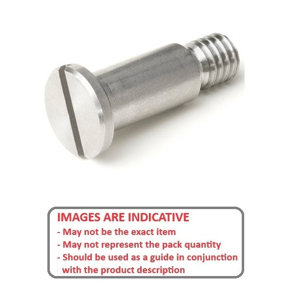 1047475 | SHLD032-005-SL-P-S3 (50 Pcs) --- Shoulder Screws - 3.175x4.8 mm - 4-40 UNC Slotted - Stainless Steel 303/304 Similar to A2, 18-8 HRB80 Screw