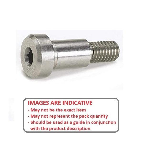 1051323 | SHLD040-004-SKT-S3 (2 Pcs) --- Shoulder Screws - 4x4 mm - M3x0.5 Socket Head - Stainless Steel 303/304 Similar to A2, 18-8 HRB80 Screw