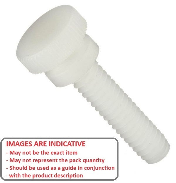 1043332 | THS028C-019-K-NY-WF (10 Pcs) --- Thumb Screws - 4-40 UNC - 2.85mm - 19.05x26.19 mm Knurled - Nylon Polyamide 6/6 Screw