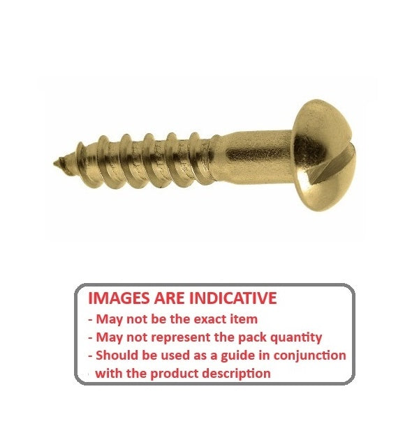 1040538 | SCW0218-0064-RH-SL-BR (10 Pcs) --- Wood Screws - 2.18mm - 2 Gauge - 6.35 mm - Brass Screw