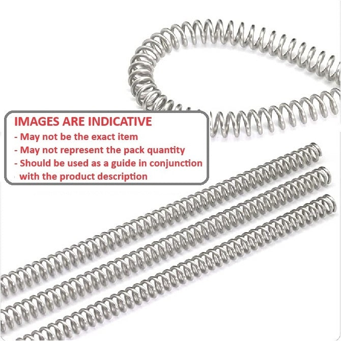 1073846 | CS-0635-5080-08-S1 --- Compression Springs - 6.35x508x0.81 mm - Stainless Steel Spring