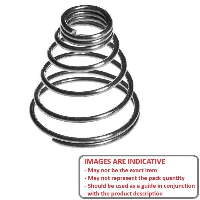 1084330 | CSC-095-019-06-M --- Conical Springs - 9.5x19.1x4.8 mm - Carbon Spring Steel Music Wire