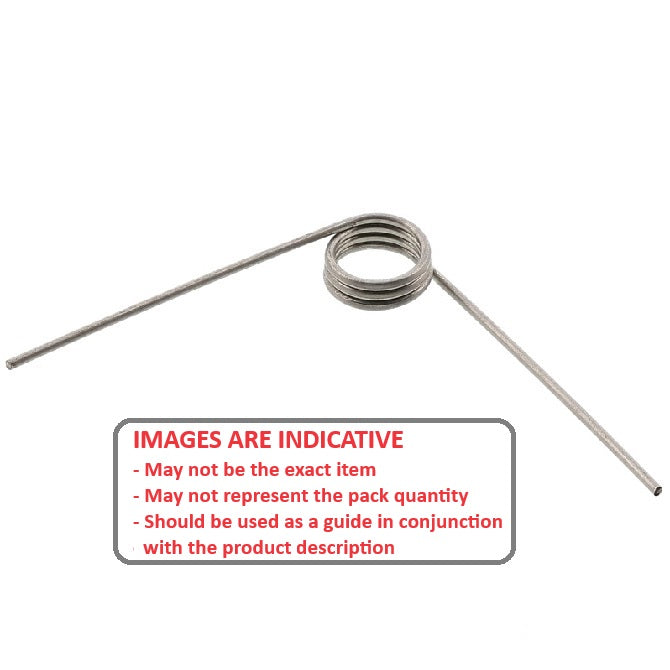1068403 | TS-060R-600-080-135-S4 (5 Pcs) --- Torsion Springs - 6x60x0.8 mm Right Hand Wound - Stainless Steel 304 Similar to A2, 18-8 HRB80 Spring